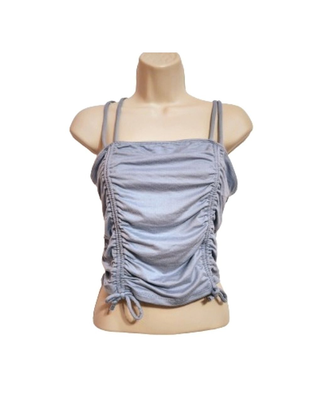 Briavia Shirred Crop Top Sky Blue Large